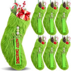Moucuny 6 Pcs Lime Green Christmas Stocking Faux Fur Stocking DIY Name Tags by Moucuny