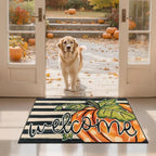 SHACOS Welcome Orange Pumpkin Fall Doormat 32x48 Washable Non-Slip by SHACOS