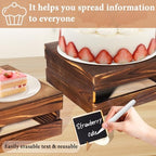 Cecnamt 8-Piece Rustic Wood Buffet Risers with Mini Signs for Dessert Table - Image 5