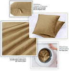 Nestl Throw Pillow Covers, Cozy Velvet Decorative Autumn Pillow Covers 22 x 22 Inches, Soft Solid Couch Pillow Covers for Sofa, Bed and Car, Set of 2 - Mocha Light Brown - Image 3