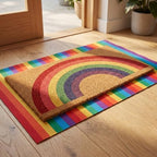 Drydiet 2 Pcs Pride Month Layered Doormats Rainbow LGBTQ Coir Welcome Mat - Image 6