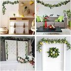 IUIBMI 2PCS 6Ft Artificial Lemon Garland, Spring Greenery Garland with Lemons and Green Eucalyptus Leaves, Artificial Lemons Vine Garlands Wreath for Front Door Kitchen Party Table Wedding Decor - Image 2
