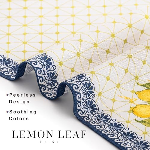 FINGERCRAFT Cloth Napkins Set of 12 Cotton Linen, 20x20 Inch, Lemon Leaf - Image 5
