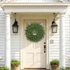 26" Artificial Boxwood Wreath for Front Door,Faux Plant Wreath Spring Decor - Image 2