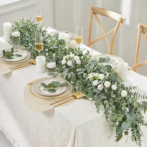 Giegxin 270 Pcs Mixed Artificial Eucalyptus Leaves Stems Bulk Green - Image 5