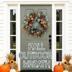 24" Eucalyptus Fall Wreath with Pumpkin Foliage for Farmhouse Autumn Door - Image 7