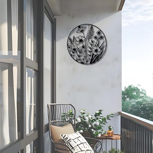 Metal Wall Decor | 35'' x 35'' x 0.05'' Flowers Themed Metal Wall Art | Handmade Indoor and Outdoor Wall Decorations - Image 4