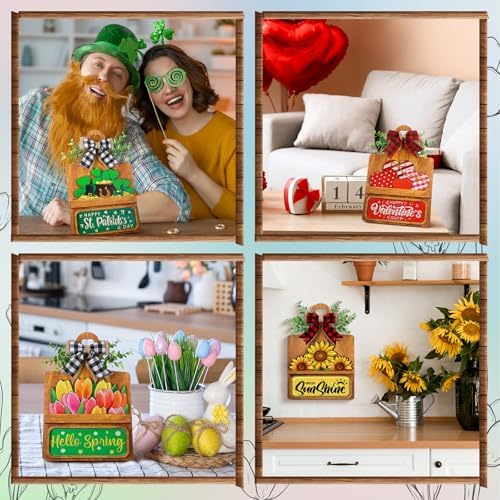 GlikCeil 37 Pcs Interchangeable Seasonal Decor Farmhouse Breadboard - Image 6