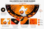 Halloween Half fan Banner Decorative Flag, Ghost Pumpkin Halloween Porch Sign, 100D Polyester Fabric, Fade Resistant, Stain Resistant, Foldable Seasonal Hanging Decor for Front Door, Wall, Window, Indoor Outdoor Party Decoration (4X8FT 1-Pack) - Image 2