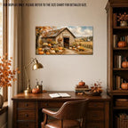 WAXWHELK Pumpkin Fall Canvas Wall Art, Pumpkin Barn Rustic Farmhouse Painting Pictures Artwork for Autumn Thanksgiving Home Decor, Bedroom Living Room Wall Decor (12"x24") - Image 4