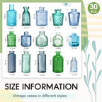 Yaomiao 30 Pcs Glass Bud Vases Centerpieces, Blue Green Series - Image 2