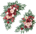 Artificial Wedding Arch Flowers Kit(Pack of 2) for Wedding Arch, Bridal Shower, Ceremony and Reception Backdrop Decoration (Cream red) by WEIERYUE