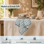 CPC Apatite Blue Block Print Cotton Embroidery Napkin 18x18 (Pack of 4) - Image 7
