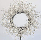 24 Inch Winter Front Door Wreath Pearl by Huashen
