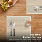 Hausattire Bamboo Placemats, Beige, Set of 10 - Image 4