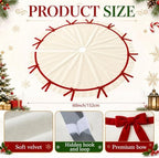 Syhood Christmas Tree Skirt Velvet 60'' with Red Bow Christmas Decoration - Image 2