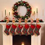 Wonderjune 6 Pcs Christmas Stocking Holders for Mantle, Gingerbread Man - Image 6