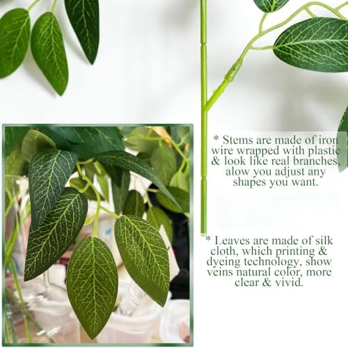 65pc Italian Ruscus Greenery Stems Garland Fake Green Leaves for Home Decor - Image 3