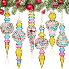 Soaoo 6 Pcs 6.3 in Pastel Mercury Glass Finial Christmas Ornaments by Soaoo