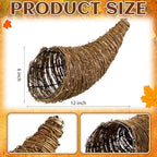 Dandat Thanksgiving Cornucopia Basket, Horn of Plenty Table Decor, 1 Pcs - Image 2