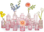 SUPMIND 16Pcs Pink Glass Bud Vases in Bulk for Wedding Table Centerpieces by SUPMIND