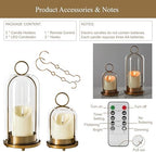 5"&4" Metal Candle Holder with Handmade Glass Dome in Brass & 2 Timer Candles, Set of 2 Versatile Hurricane Glass Candle Holders for Pillar Candles & Plants - Image 6