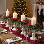 4 Pcs Mini Christmas Cedar with Berries Wreaths 12" Drop Wreath - Image 4