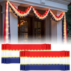 Tegeme 2 Pack 20 Ft X 1.6 Ft Lighted American Flag Bunting Stripes by Tegeme