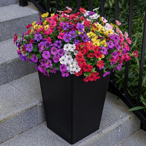 Lnoicy 20 Bundles Artificial Flowers for Outdoor Fake Plants for Spring Decoration,Faux Eucalyptus Flowers for Planter UV Resistant Lifelike for Home Porch Garden（7 Color） - Image 6