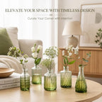 Petal Petite Small Green Glass Bud Vase Set of 18 for Wedding Centerpieces - Image 6