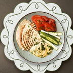 16.5 Inch Ribbon Twirl Embroidery Round Placemats Set of 4, Scalloped Round Table Mats for Party Kitchen Dining Decoration, Green - Image 2