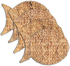 Woven Fish Placemats Set of 4 (12"x17") – Water Hyacinth Placemats Indoor – Farmhouse Placemat for Dining Table – Boho Place mats – Wicker Rattan Place mats by NauticalCrushTrading