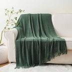 BATTILO HOME Dark Green Throw Blanket for Couch, 60"x80" - Image 2