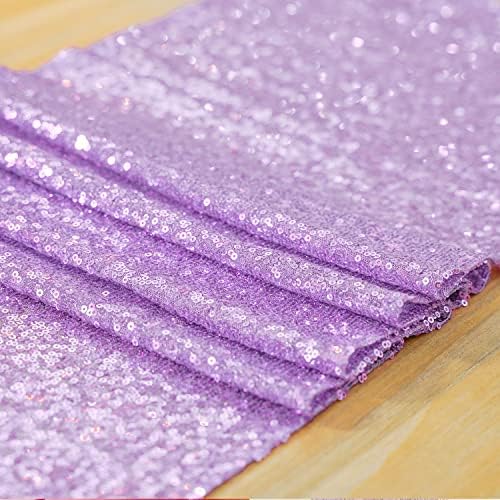 Lavender Sequin Table Runner 6 Pack, 12''x108 Glitter Table Runner - Image 6