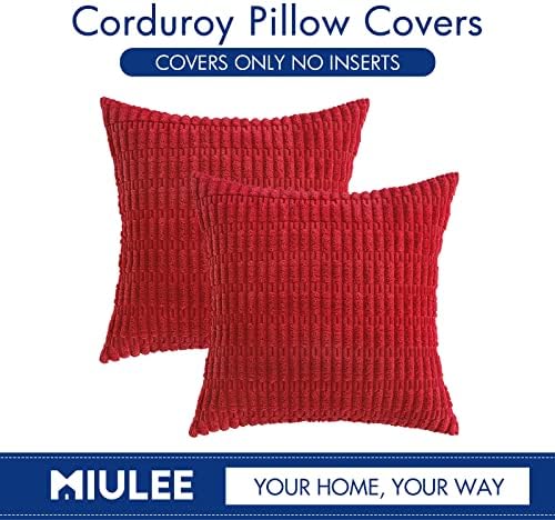 MIULEE Christmas Euro Sham Decorative Throw Pillow Covers 26x26 Red Pack of 2 - Image 6