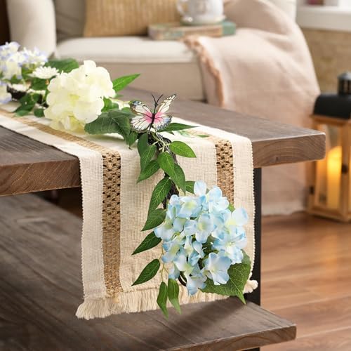 Valery Madelyn 6FT Hydrangeas Spring Summer Flower Garland for Mantle Decor - Image 4