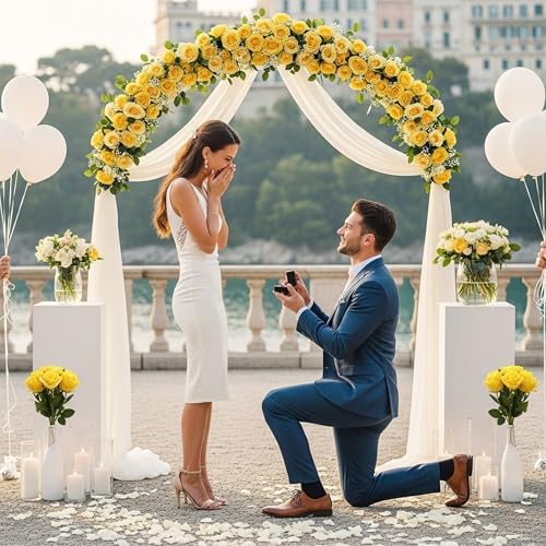 Auihiay 60PCS Yellow Roses Bulk, Yellow Velvet Silk Fake Roses - Image 3