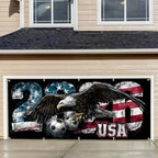 Soccer Garage Door Banner Decorations, 7x16ft Large Ameri can Flag Bald Eagle Football Mural, USA Soccer Cup Outdoor Decor for Double Garage Door, 2026 Tournament Party Supplies Wall Backdrop by THISFIND
