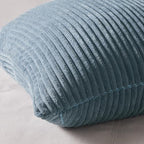 Topfinel Decorative Throw Pillow Covers Aque Teal Blue Gray Series,Summer Corduroy Striped Toss Pillows for Couch,Patio,Balcony,Children Bedroom,Modern Fluffy Blue Gradient Shams 26x26 Inch Set of 4 - Image 4