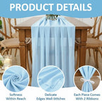 MDS Pack of 15 Aqua Blue 14ft Chiffon Table Runner 29x170 Inches Wedding Runner for Wedding , Decorations for Birthday Parties, Banquets, Engagements, Sheer Bridal Shower Decorations - Image 5