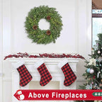 24 Inch Real Touch Lush Christmas Wreaths for Front Door with White Berries/Pine Cone Outdoor Christmas Decorations Winter Wreath Cypress Wreath for Windows Indoor Outside Xmas Home Decor Holiday - Image 2