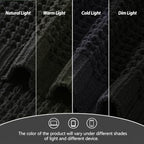 Waffle Knit Throw Blanket, Black Chenille Throw Blanket for Couch 50"x60" - Image 7