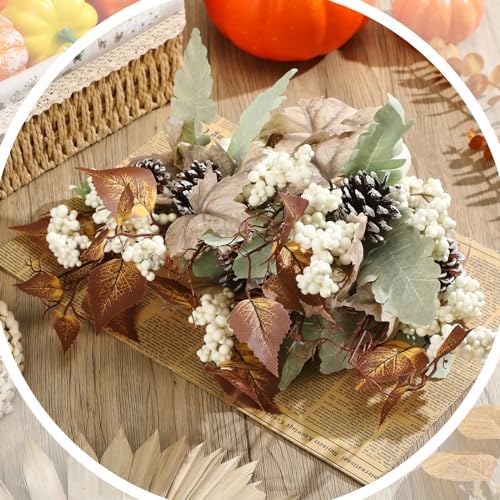 Wavwavw 6 Pcs Neutral White Fall Flower Picks Fall Centerpiece for Table - Image 3