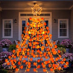 Huquary Fall Maple Leaves 10.7ft Waterfall String Lights LED - Image 4