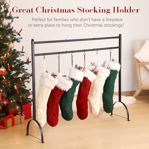 Housolution Christmas Stocking Holder Stand with 12 Hooks - Image 2