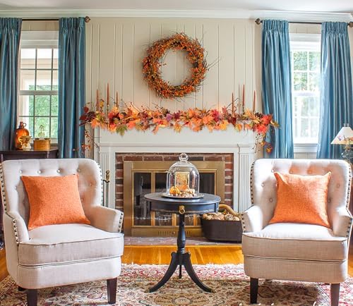 Lvydec 6 Pack Fall Maple Garland - 5.9ft/Strand Artificial Fall Foliage Garland Realistic Maple Leaves Autumn Decor for Home Wedding Halloween Thanksgiving Party - Image 7