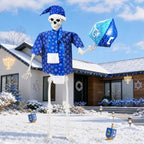 Maiteenly Hanukkah 12 ft Skeleton Costumes Accessories Giant Chanukah Hat Skeleton Clothing Inflatable Dreidel for Party Lawn - Image 2