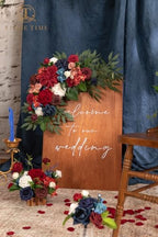 TINGE TIME Navy Blue Flower Garlands, 2 PCS Red Rose Artificial Arch Flowers, Handcraft Artificial Rose Arch Flowers for Wedding Arch Sweetheart Table Ceremony Backdrop Decorations for Home - Image 4