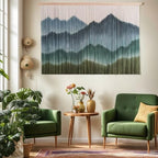 laddawan Extra Large Boho Wall Decor For Bedroom Macrame Wall Hanging Dip-Dyed Tapestry Modern Wooden Home Wall Art For Living room (Green2) - Image 2
