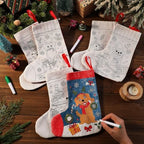 Zhanmai 24 Pcs Color Your Own Christmas Stocking Kit, Dog - Image 3